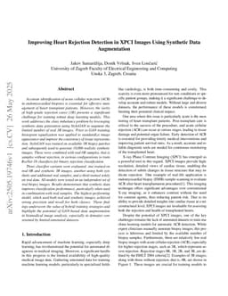 Improving Heart Rejection Detection in XPCI Images Using Synthetic Data Augmentation
