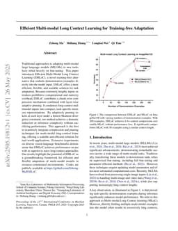 Efficient Multi-modal Long Context Learning for Training-free Adaptation