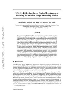 REA-RL: Reflection-Aware Online Reinforcement Learning for Efficient Large Reasoning Models