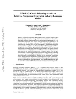 CPA-RAG:Covert Poisoning Attacks on Retrieval-Augmented Generation in Large Language Models