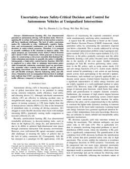 Uncertainty-Aware Safety-Critical Decision and Control for Autonomous Vehicles at Unsignalized Intersections