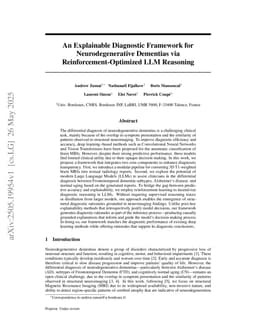 An Explainable Diagnostic Framework for Neurodegenerative Dementias via Reinforcement-Optimized LLM Reasoning