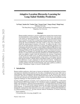 Adaptive Location Hierarchy Learning for Long-Tailed Mobility Prediction