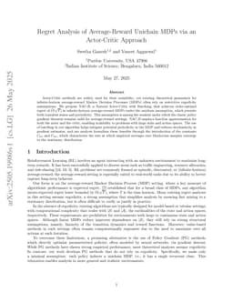 Regret Analysis of Average-Reward Unichain MDPs via an Actor-Critic Approach