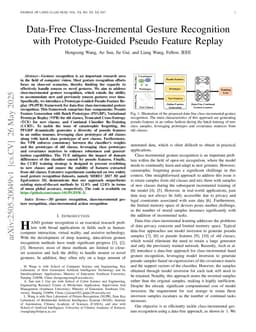 Data-Free Class-Incremental Gesture Recognition with Prototype-Guided Pseudo Feature Replay