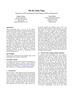 On the Same Page: Dimensions of Perceived Shared Understanding in Human-AI Interaction