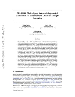 MA-RAG: Multi-Agent Retrieval-Augmented Generation via Collaborative Chain-of-Thought Reasoning