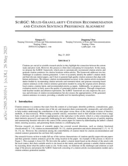 SCIRGC: Multi-Granularity Citation Recommendation and Citation Sentence Preference Alignment