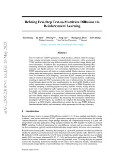 Refining Few-Step Text-to-Multiview Diffusion via Reinforcement Learning