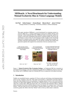 MEBench: A Novel Benchmark for Understanding Mutual Exclusivity Bias in Vision-Language Models