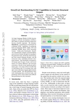 StructEval: Benchmarking LLMs' Capabilities to Generate Structural Outputs