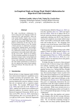 An Empirical Study on Strong-Weak Model Collaboration for Repo-level Code Generation