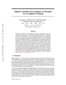Adaptive Classifier-Free Guidance via Dynamic Low-Confidence Masking