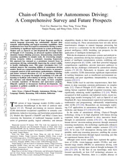 Chain-of-Thought for Autonomous Driving: A Comprehensive Survey and Future Prospects