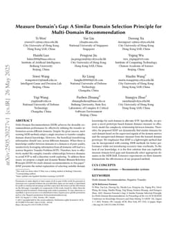 Measure Domain's Gap: A Similar Domain Selection Principle for Multi-Domain Recommendation