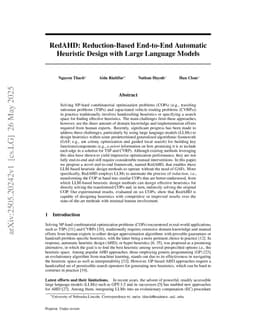 RedAHD: Reduction-Based End-to-End Automatic Heuristic Design with Large Language Models