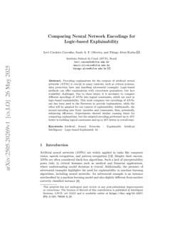 Comparing Neural Network Encodings for Logic-based Explainability