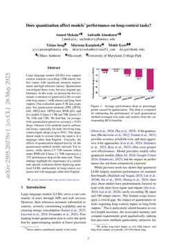 Does quantization affect models' performance on long-context tasks?