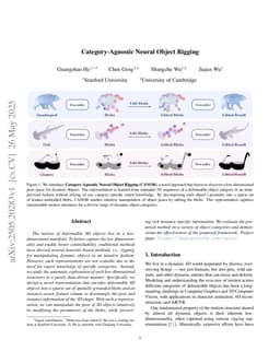 Category-Agnostic Neural Object Rigging