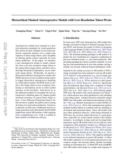 Hierarchical Masked Autoregressive Models with Low-Resolution Token Pivots