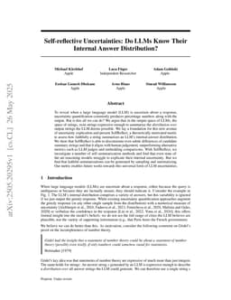 Self-reflective Uncertainties: Do LLMs Know Their Internal Answer Distribution?
