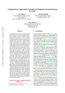 Guiding Giants: Lightweight Controllers for Weighted Activation Steering in LLMs