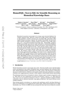 BiomedSQL: Text-to-SQL for Scientific Reasoning on Biomedical Knowledge Bases
