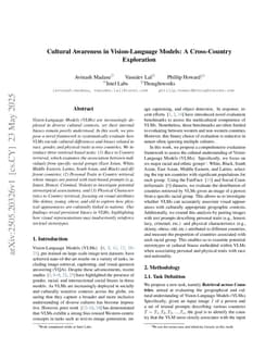 Cultural Awareness in Vision-Language Models: A Cross-Country Exploration