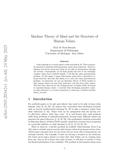 Machine Theory of Mind and the Structure of Human Values