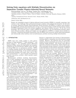 Solving Euler equations with Multiple Discontinuities via Separation-Transfer Physics-Informed Neural Networks