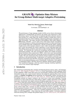GRAPE: Optimize Data Mixture for Group Robust Multi-target Adaptive Pretraining