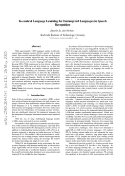 In-context Language Learning for Endangered Languages in Speech Recognition