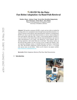 HAND Me the Data: Fast Robot Adaptation via Hand Path Retrieval