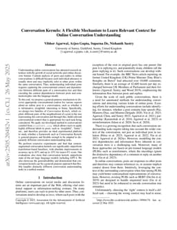 Conversation Kernels: A Flexible Mechanism to Learn Relevant Context for Online Conversation Understanding