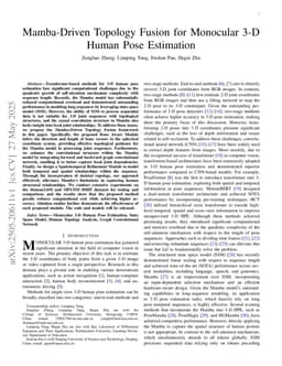 Mamba-Driven Topology Fusion for Monocular 3-D Human Pose Estimation