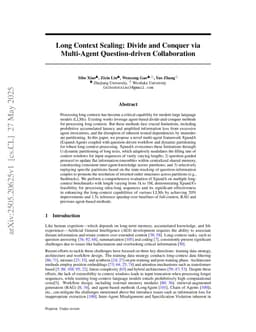 Long Context Scaling: Divide and Conquer via Multi-Agent Question-driven Collaboration