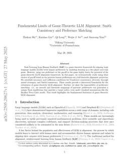 Fundamental Limits of Game-Theoretic LLM Alignment: Smith Consistency and Preference Matching
