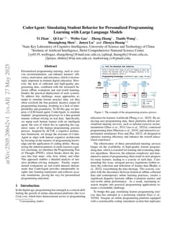 CoderAgent: Simulating Student Behavior for Personalized Programming Learning with Large Language Models