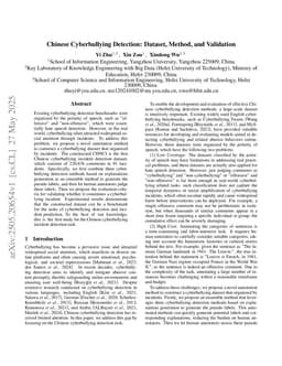 Chinese Cyberbullying Detection: Dataset, Method, and Validation