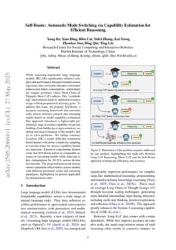Self-Route: Automatic Mode Switching via Capability Estimation for Efficient Reasoning