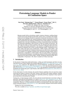Pretraining Language Models to Ponder in Continuous Space