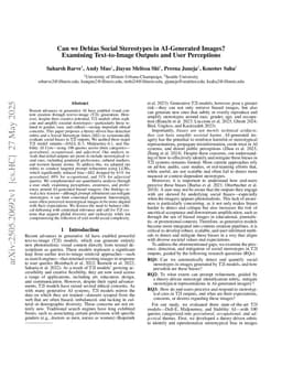 Can we Debias Social Stereotypes in AI-Generated Images? Examining Text-to-Image Outputs and User Perceptions