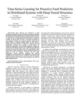 Time-Series Learning for Proactive Fault Prediction in Distributed Systems with Deep Neural Structures