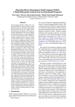 Dissecting Physics Reasoning in Small Language Models: A Multi-Dimensional Analysis from an Educational Perspective