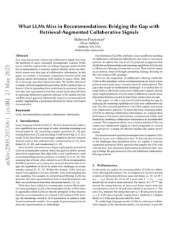 What LLMs Miss in Recommendations: Bridging the Gap with Retrieval-Augmented Collaborative Signals