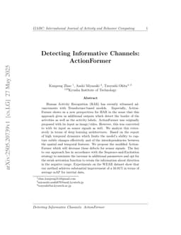 Detecting Informative Channels: ActionFormer