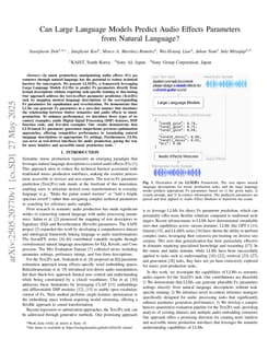 Can Large Language Models Predict Audio Effects Parameters from Natural Language?