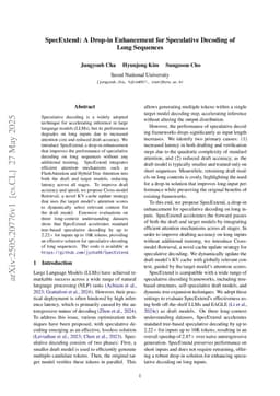 SpecExtend: A Drop-in Enhancement for Speculative Decoding of Long Sequences