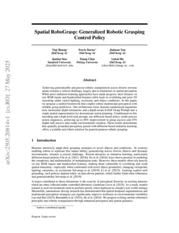 Spatial RoboGrasp: Generalized Robotic Grasping Control Policy