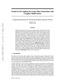 Frame-Level Captions for Long Video Generation with Complex Multi Scenes